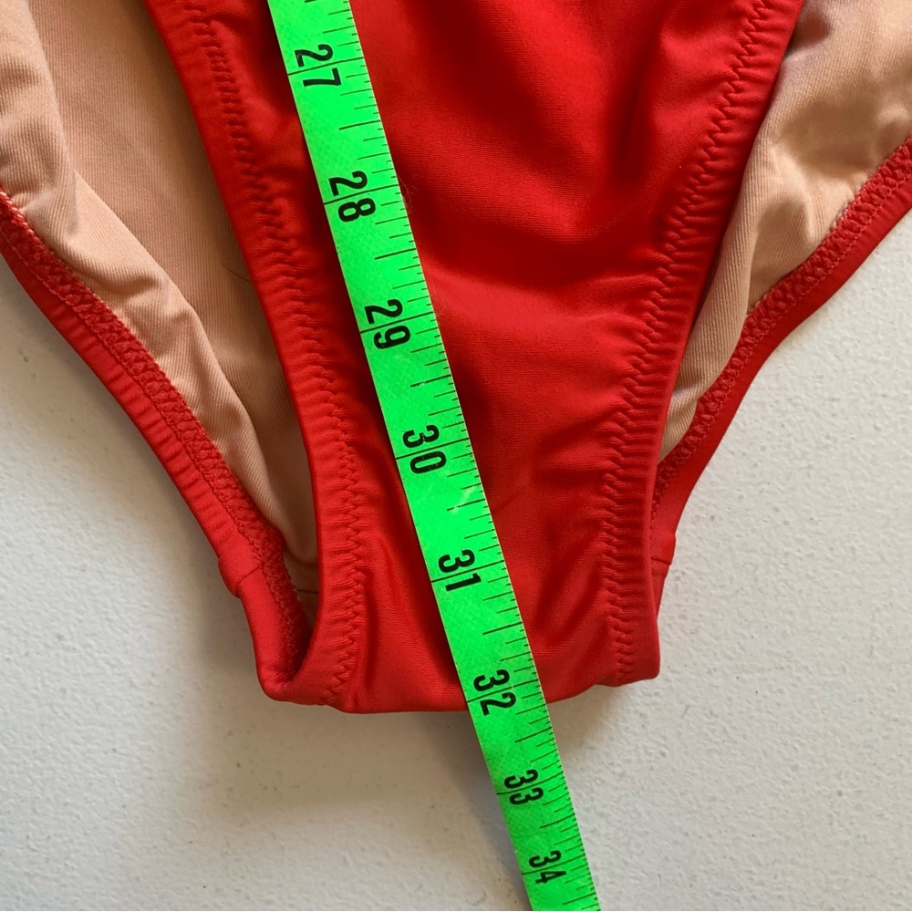 J Crew Red Ruched Squareneck One Piece Swimsuit Size 24 NWT - Picture 17 of 17